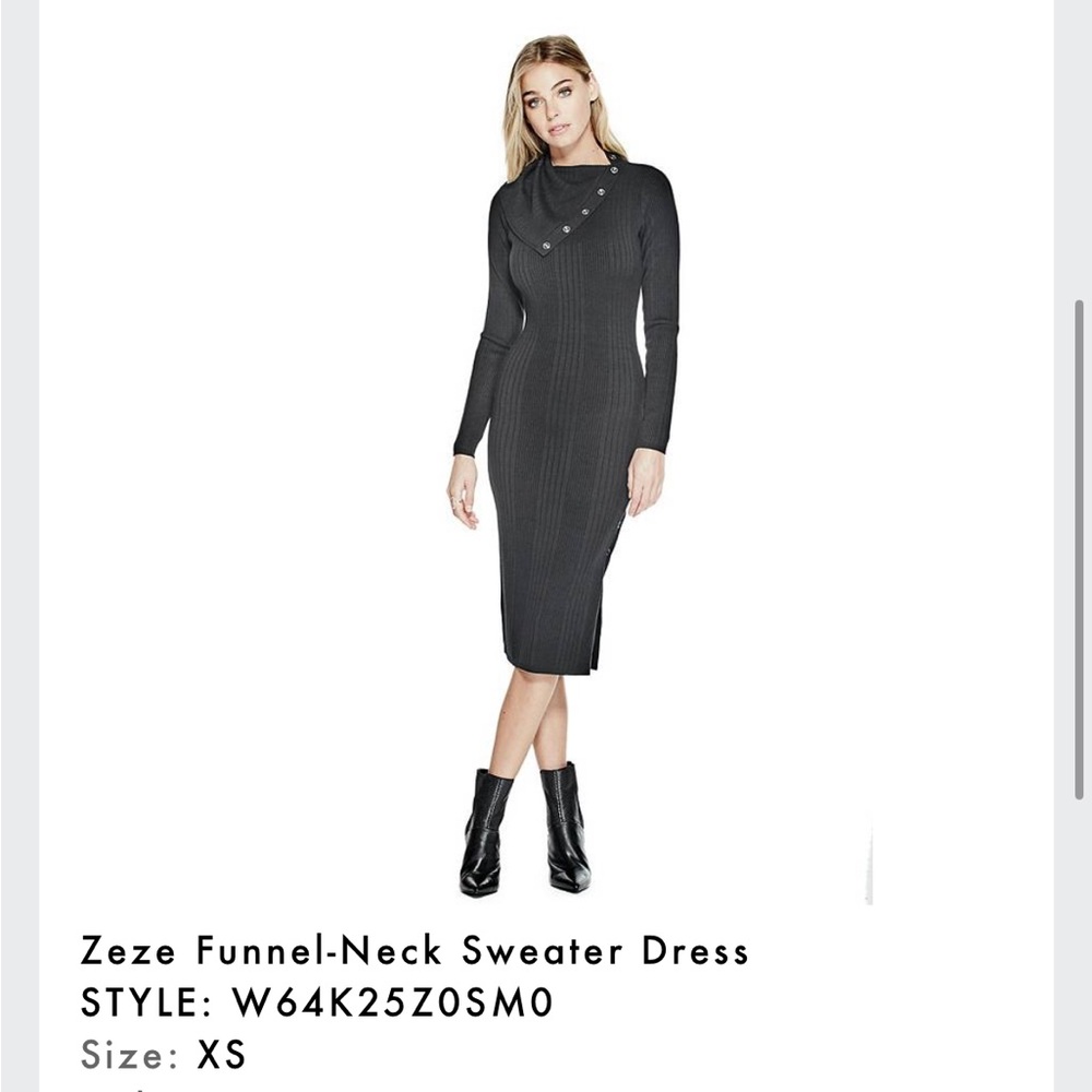 Guess funnel neck sweater dress